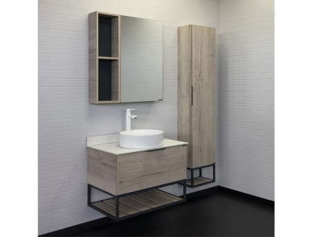 Зеркало-Шкаф «Comforty» Порто-75, 71,5x80x14,5см, Дуб Дымчатый (00-00009234CF)