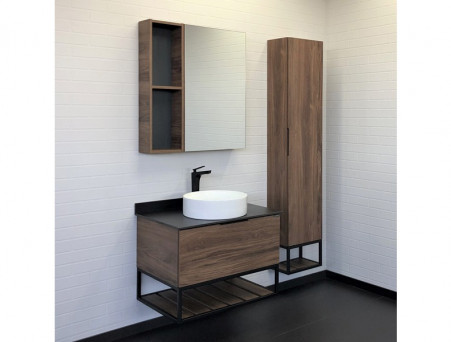 Зеркало-Шкаф «Comforty» Порто-75, 71,5x80x14,5см, Дуб Темно-Коричневый (00-00009231CF)