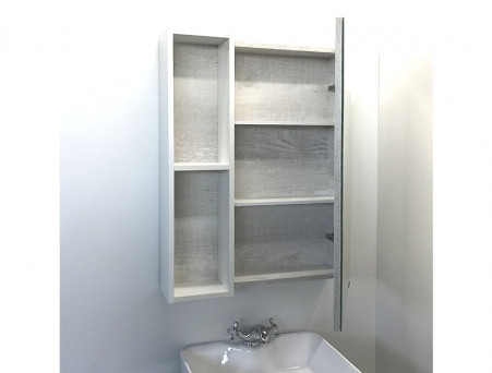 Зеркало-Шкаф «Comforty» Прага-60, 60x80x14см, Дуб Белый (00004147599CF)