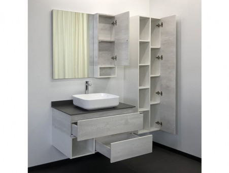 Зеркало-Шкаф «Comforty» Прага-90, 88x80x14см, Дуб Белый (00004136263CF)