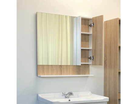 Зеркало-Шкаф «Comforty» Рига-80, 80x80x13см, Дуб Сонома (00004139024CF)