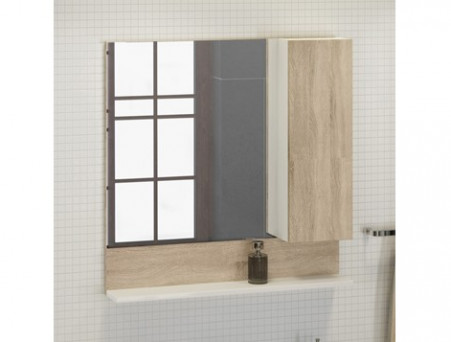 Зеркало-Шкаф «Comforty» Рига-80, 80x80x13см, Дуб Сонома (00004139024CF)