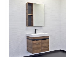 Зеркало-Шкаф «Comforty» Соло-70, 68x80x14,5см, Дуб Темно-Коричневый (00-00011589CF)