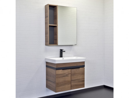 Зеркало-Шкаф «Comforty» Соло-70, 68x80x14,5см, Дуб Темно-Коричневый (00-00011589CF)