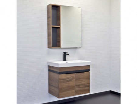 Зеркало-Шкаф «Comforty» Соло-70, 68x80x14,5см, Дуб Темно-Коричневый (00-00011589CF)