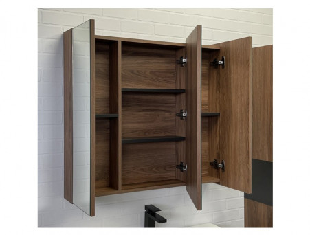 Зеркало-Шкаф «Comforty» Соло-90, 88x80x15см, Дуб Темно-Коричневый (00-00010980CF)