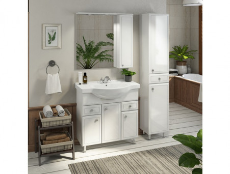 Зеркало-Шкаф «Comforty» Сочи-85, 84x82x15,5см, Белый (00003132119CF)