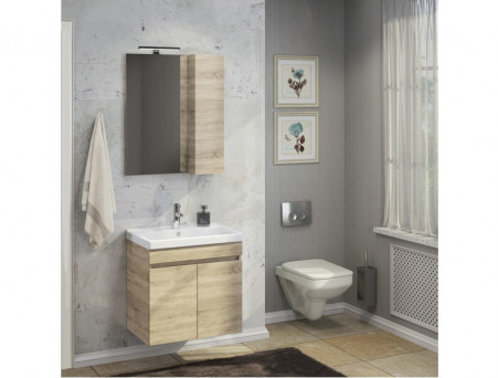 Зеркало-Шкаф «Comforty» Тромсе-60, 60x80x15см, Дуб Сонома (00004142221CF)