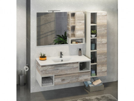 Зеркало-Шкаф «Comforty» Турин-120, 118x80x14см, Дуб Бежевый (00004137136CF)