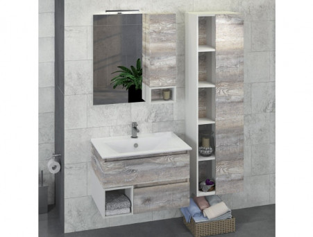 Зеркало-Шкаф «Comforty» Турин-75, 75x80x14см, Дуб Бежевый (00004144198CF)