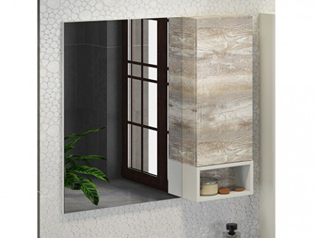 Зеркало-Шкаф «Comforty» Турин-90, 88x80x14см, Дуб Бежевый (00004136265CF)