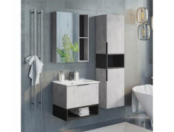 Зеркало-Шкаф «Comforty» Франкфурт-60, 60x80x14,5см, Бетон Светлый (00-00004331CF)