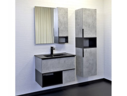 Зеркало-Шкаф «Comforty» Франкфурт-75, 73x80x16см, Бетон Светлый (00-00011079CF)