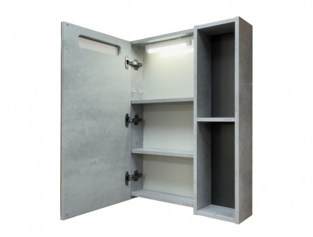 Зеркало-Шкаф «Comforty» Франкфурт-60, LED Подсветка, 60x80x14,5см, Бетон Светлый (00-00014141CF)