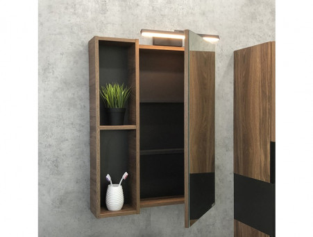 Зеркало-Шкаф «Comforty» Штутгарт-60, 60x80x14,5см, Дуб Темно-Коричневый (00004151036CF)