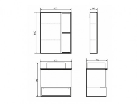 Зеркало-Шкаф «Comforty» Штутгарт-60, 60x80x14,5см, Дуб Темно-Коричневый (00004151036CF)