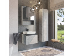 Зеркало-Шкаф «Comforty» Эдинбург-60, 58x80x15,5см, Бетон Светлый (00-00002043CF)