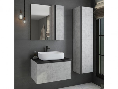 Зеркало-Шкаф «Comforty» Эдинбург-75, 73x80x16,5см, Бетон Светлый (00004149063CF)