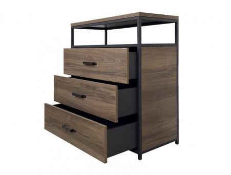 Комод «Comforty» Лофт-90, 90x102x42см, Дуб Темно-Коричневый (00-00012374CF)