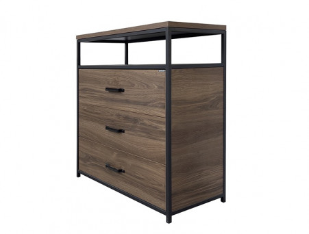 Комод «Comforty» Лофт-90, 90x102x42см, Дуб Темно-Коричневый (00-00012374CF)