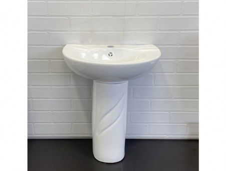 Комплект «Comforty» Детский: Раковина с Донным Клапаном, Пьедестал (0991W/DK-02/P0991W)