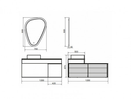 Консоль «Comforty» Клеон 120 R, 120x25x50см, Дуб Дымчатый (00-00001892CF)