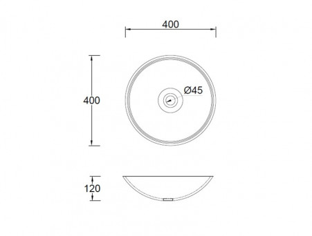 Раковина «Comforty» Круглая, Стеклянная, 40x12x40см, Прозрачная (CF29001)