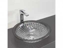 Раковина «Comforty» Круглая, Стеклянная, 42x14,5x42см, Дымчатое Закаленное Стекло (CF26016)