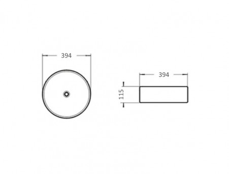 Раковина «Comforty» Накладная, 39,4x11,5x39,4см, Белый Глянец (9110)