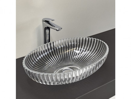 Раковина «Comforty» Овальная, Накладная, 50,5x14,5x35см, Прозрачная (CF24001)