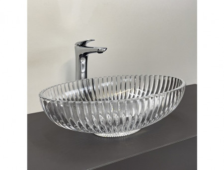 Раковина «Comforty» Овальная, Накладная, 50,5x14,5x35см, Прозрачная (CF24001)