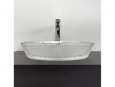 Раковина Накладная «Comforty» Квадратная, Стеклянная, 40x11x40см, Прозрачная (CF23001)
