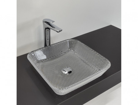 Раковина Накладная «Comforty» Квадратная, Стеклянная, 40x11x40см, Прозрачная (CF23001)
