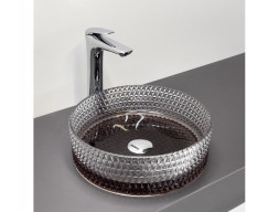 Раковина Накладная «Comforty» Стеклянная, 36x11x36см, Серый Градиент (CF21009)