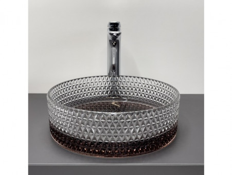 Раковина Накладная «Comforty» Стеклянная, 36x11x36см, Серый Градиент (CF21009)