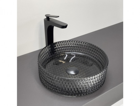 Раковина Накладная «Comforty» Стеклянная, 36x11x36см, Серый Дым (CF21004)