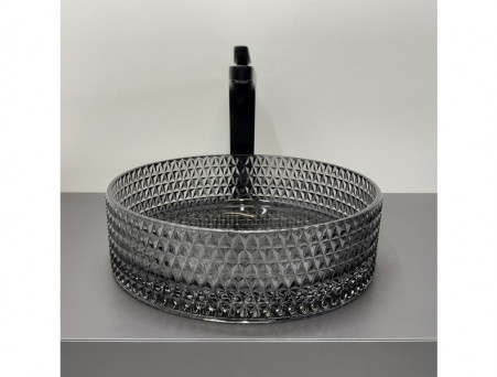 Раковина Накладная «Comforty» Стеклянная, 36x11x36см, Серый Дым (CF21004)