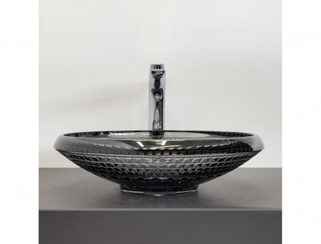 Раковина Накладная «Comforty» Стеклянная, 44x12x44см, Серый Дым (CF21206)