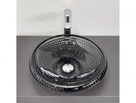 Раковина Накладная «Comforty» Стеклянная, 44x12x44см, Серый Дым (CF21206)