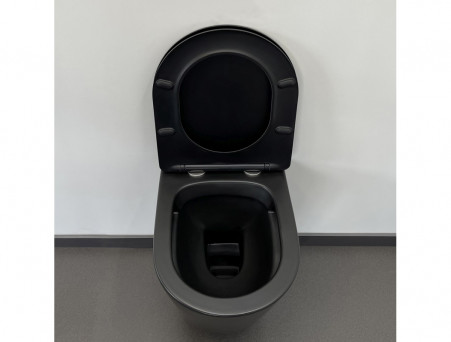 Сиденье для Унитаза «Comforty» для 105MB, Микролифт, Тонкое, Черное (00-00010682CF)