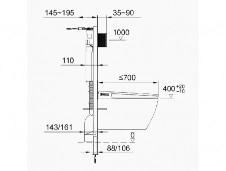 Система Инсталляции «Comforty» для Унитаза, с Клавишей, 50,5x113,5x11см (CF3GT1900-10BL)