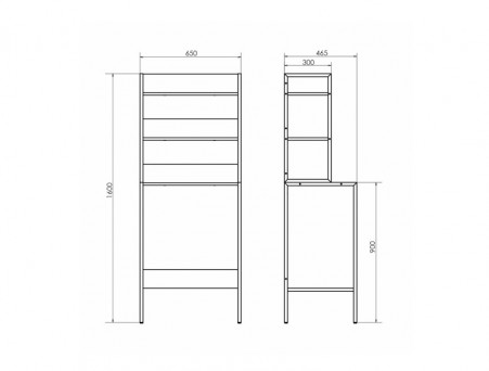 Стеллаж для Стиральной Машины «Comforty» 65x160x46,5см, Бетон Светлый (00-00011164CF)