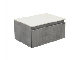 Тумба Подвесная «Comforty» Осло-60, 60x29,5x38,5см, Бетон Светлый, Белая Столешница (00-00000838CF)