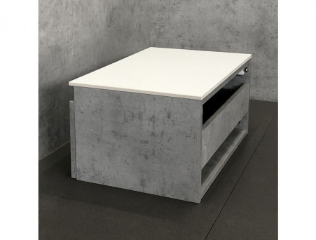 Тумба Подвесная «Comforty» Осло-60, 60x29,5x38,5см, Бетон Светлый, Белая Столешница (00-00000838CF)