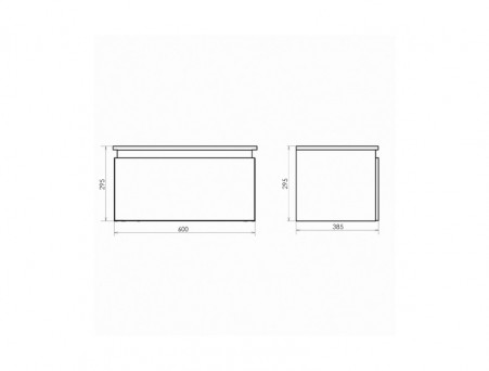 Тумба Подвесная «Comforty» Осло-60, 60x29,5x38,5см, Бетон Светлый, Белая Столешница (00-00000838CF)