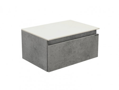 Тумба Подвесная «Comforty» Осло-60, 60x29,5x38,5см, Бетон Светлый, Белая Столешница (00-00000838CF)