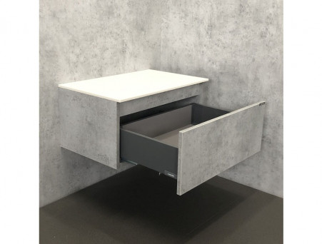 Тумба Подвесная «Comforty» Осло-60, 60x29,5x38,5см, Бетон Светлый, Белая Столешница (00-00000838CF)