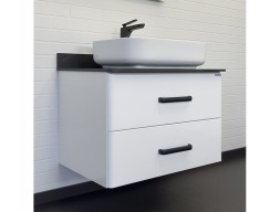 Тумба с Раковиной «Comforty» Амстердам-75, 75x64,5x50см, Белый, Столешница под Мрамор (00-00013775CF)