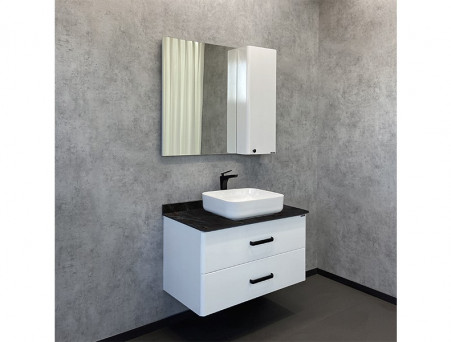 Тумба с Раковиной «Comforty» Амстердам-95, 95x64,5x50см, Белый, Столешница под Мрамор (00-00014001CF)