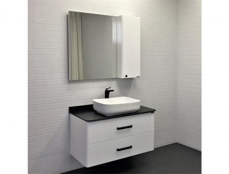 Тумба с Раковиной «Comforty» Амстердам-95, 95x64,5x50см, Белый, Черная Столешница (00-00005494CF)